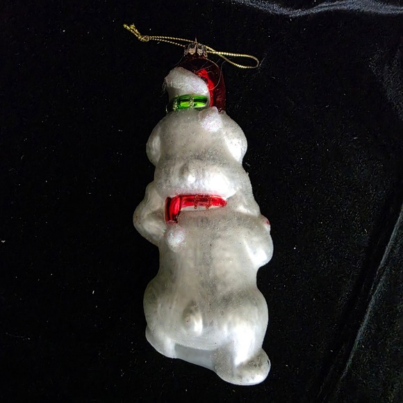 Lot 3 Blown Glass Christmas Ornaments Bear Basketball Player Snowman Polar Bears - Picture 9 of 10